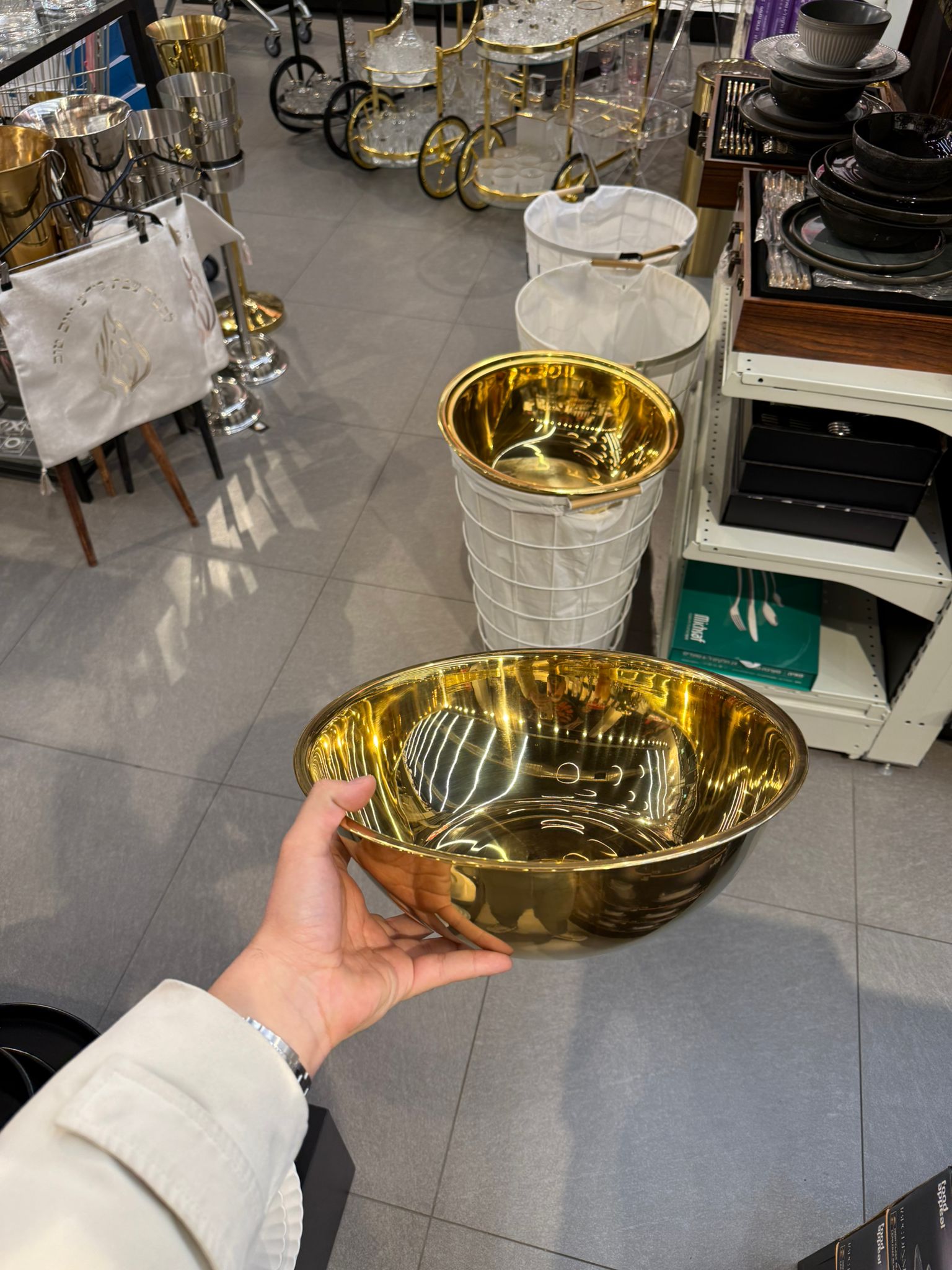 קערת ערבול נירוסטה זהב 32 ס״מ