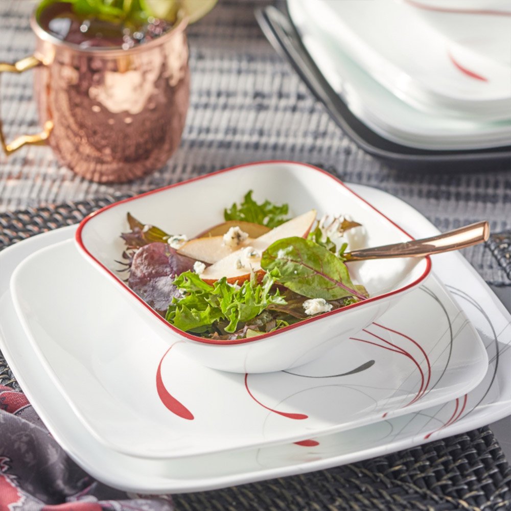 סט צלחות 18 חלקים דגם Splendor Square מבית corelle קורנינג