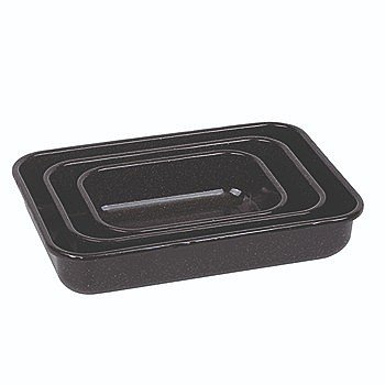 סט 3 תבניות אמייל 35X25 ס"מ + 29X19 ס"מ + 22X16 ס"מ שחור ENAMELWARE