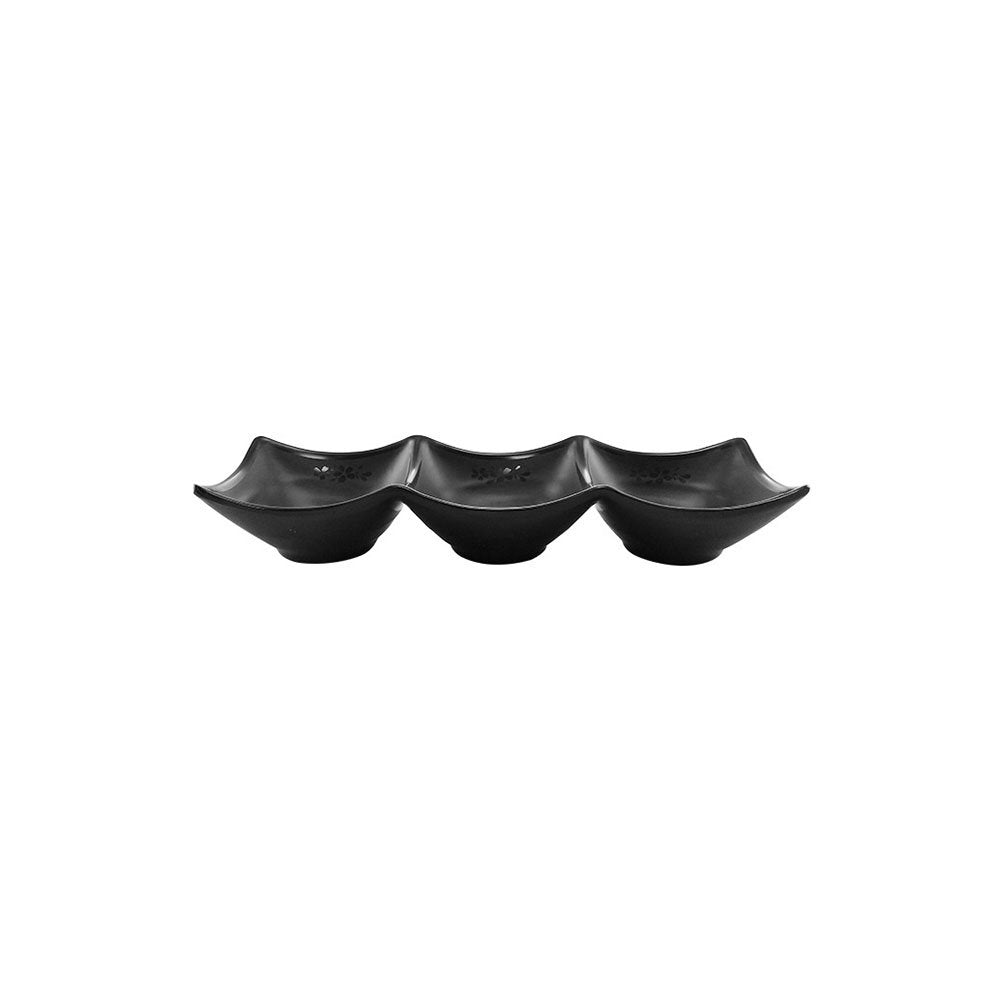 רוטביה ריבועית מחולקת לשלוש 24.3X8.4X4.4 ס”מ סקורה מלמין שחור