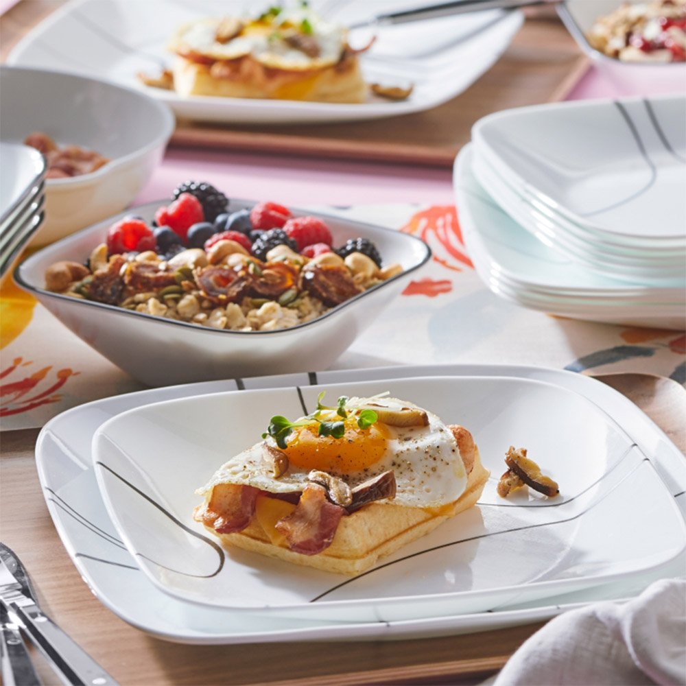 סט צלחות 18 חלקים דגם Simple Lines מבית קורנינג corelle