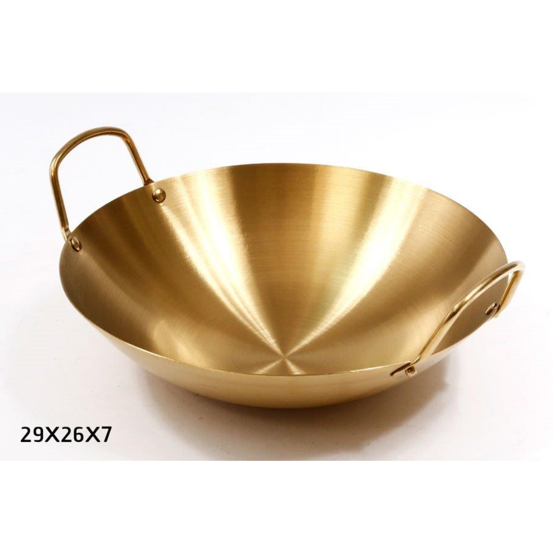 קערת הגשה - נירוסטה זהב 29X26X7 ס"מ