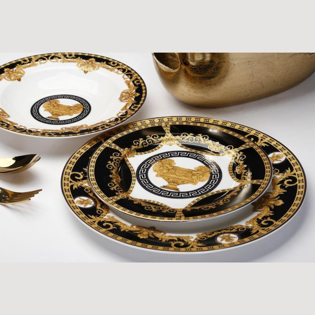 סט צלחות 18 חלקים - דגם ורסצ'ה NEW BONE CHINA
