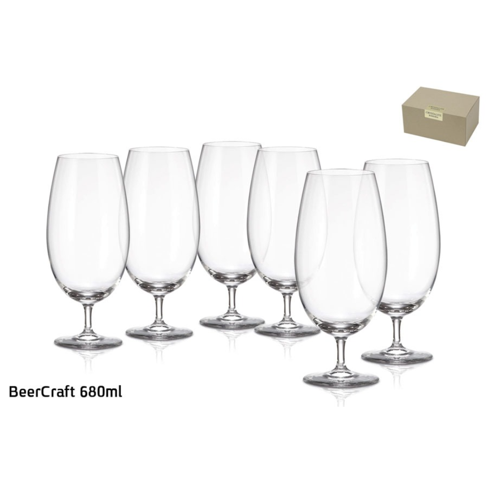 סט 6 כוס בירה - 680 מ"ל BEERCRAFT קריסטל בוהמיה