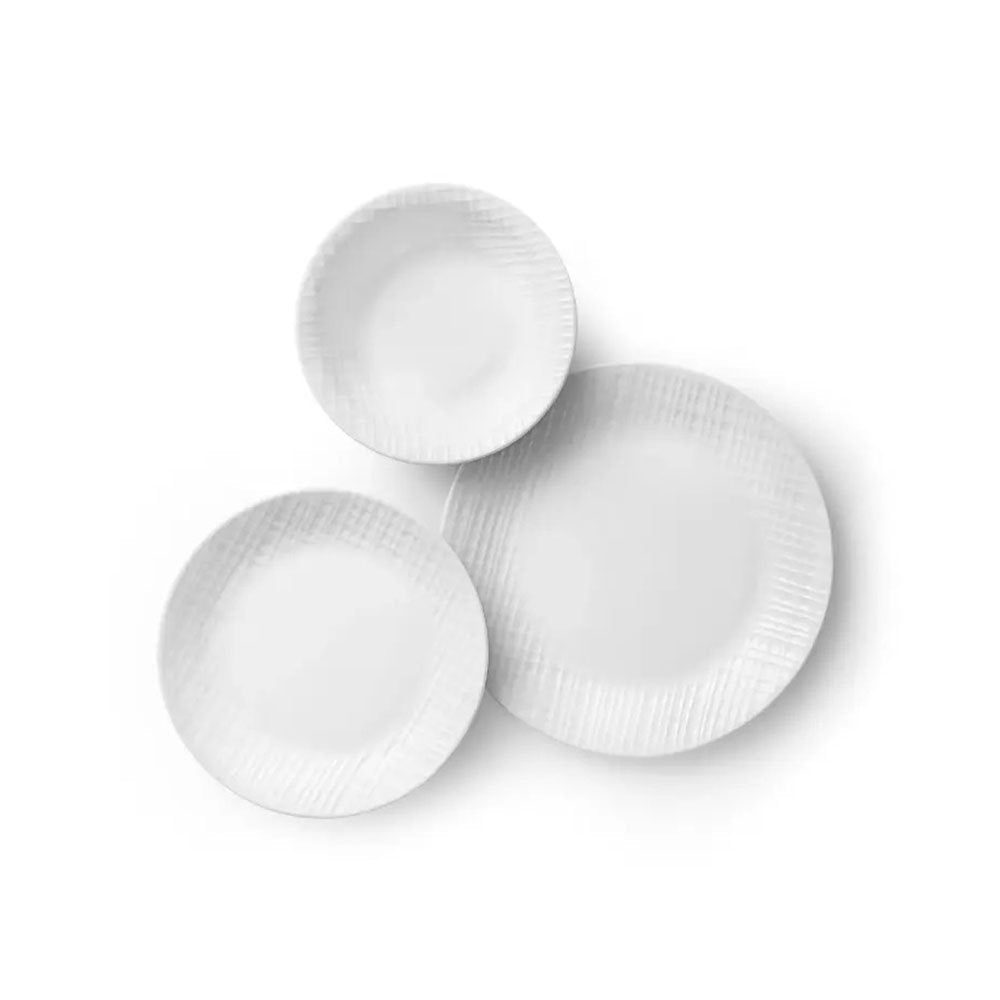 סט צלחות 12 חלקים , Linen Weave , מבית CORELLE קורנינג