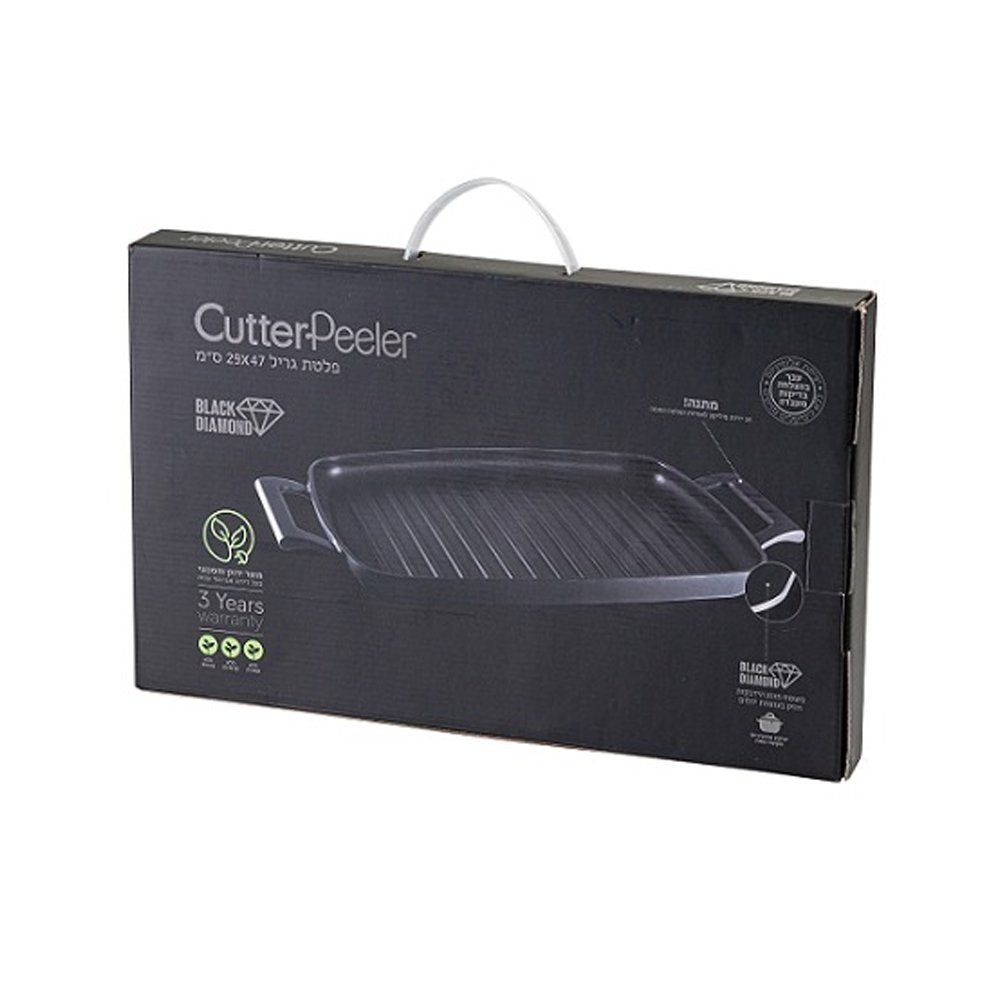 פלטה גריל (פלנצ'ה) יציקה 47X29 אינדוקציה CutterPeeler Black Diamond