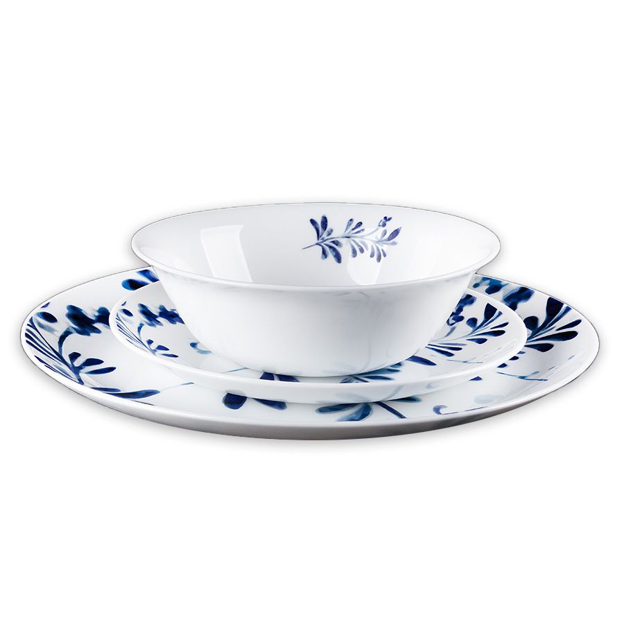 סט צלחות אוכל 18 חלקים אופל BLUE WATER