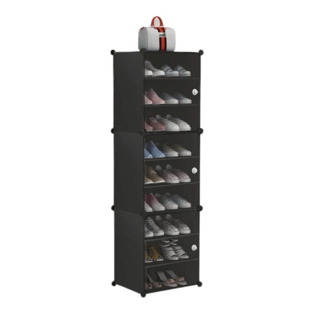 ארון נעליים - 10 קומות צבע שחור 43X32X153 ס"מ