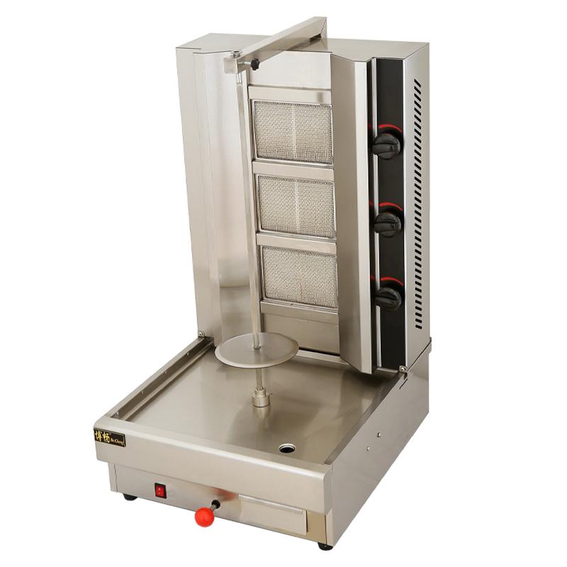 מכשיר שווארמה גז 3 מבערים 45,000 BTU + כף לאיסוף בשר
