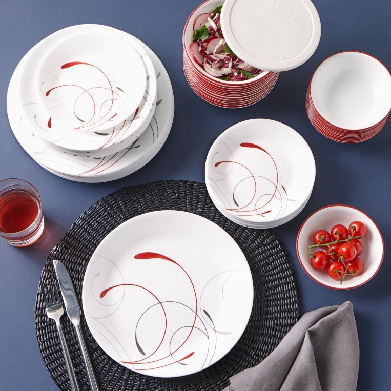 סט צלחות 18 חלקים , דגם Splendor קורנינג CORELLE