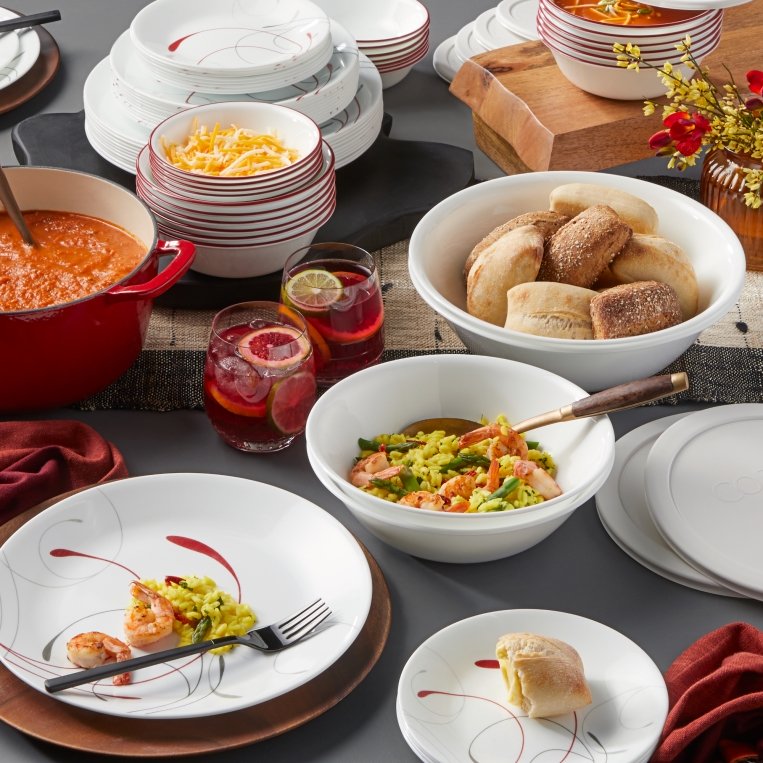 סט צלחות 18 חלקים , דגם Splendor קורנינג CORELLE