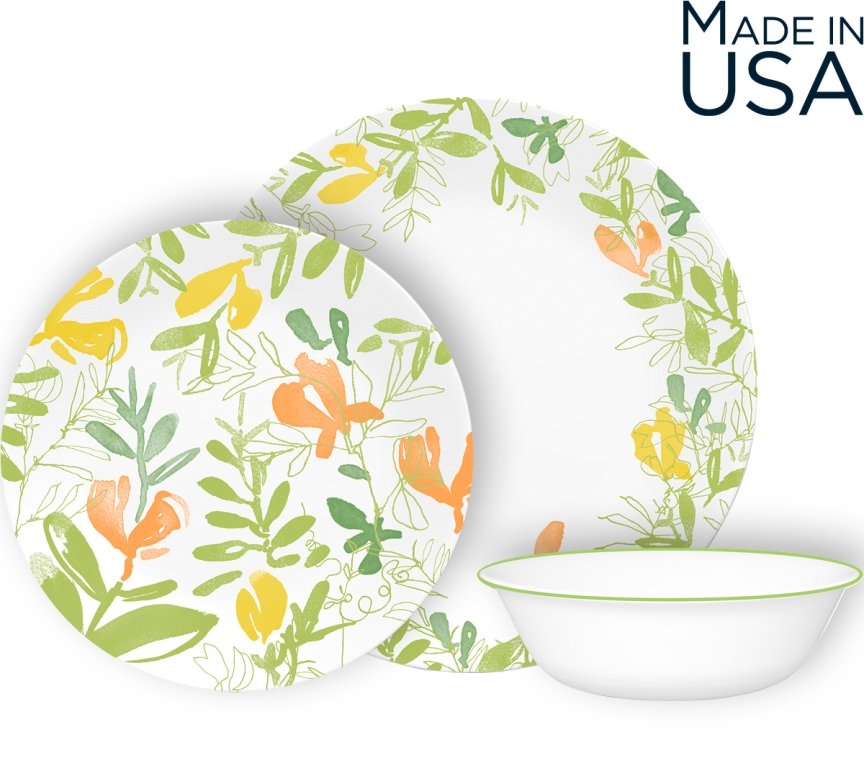 סט צלחות 18 חלקים , דגם Contemporary Fruit קורנינג CORELLE