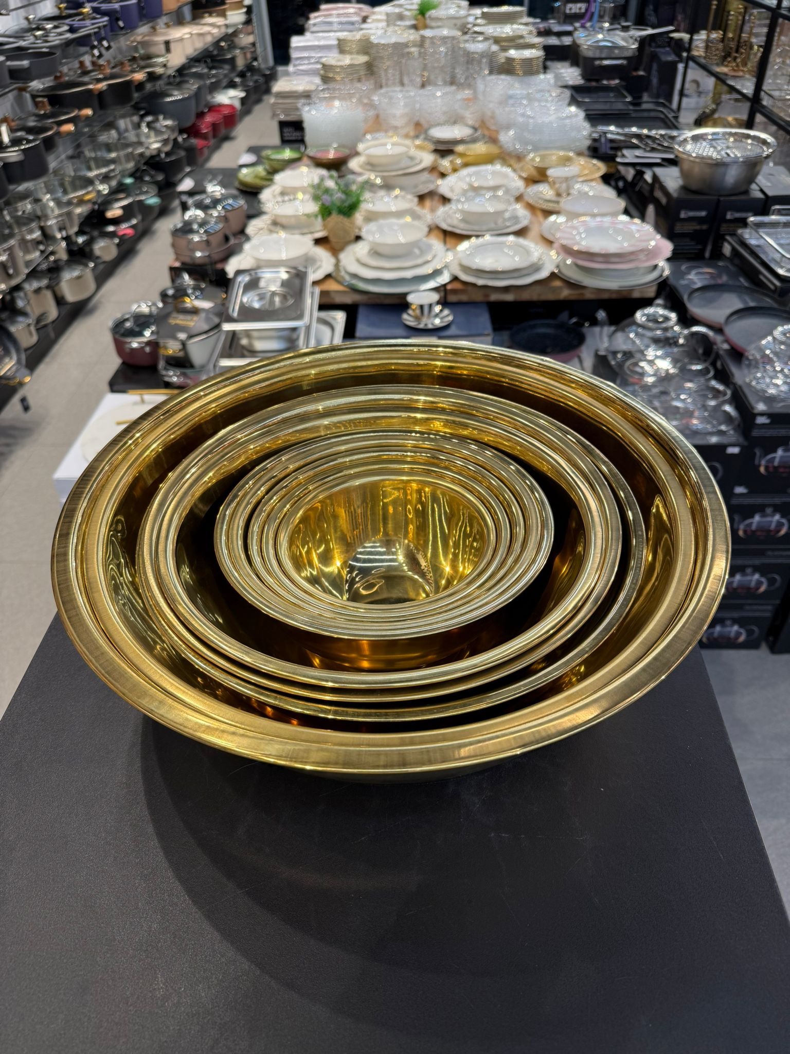 קערת ערבול נירוסטה זהב 18 ס״מ