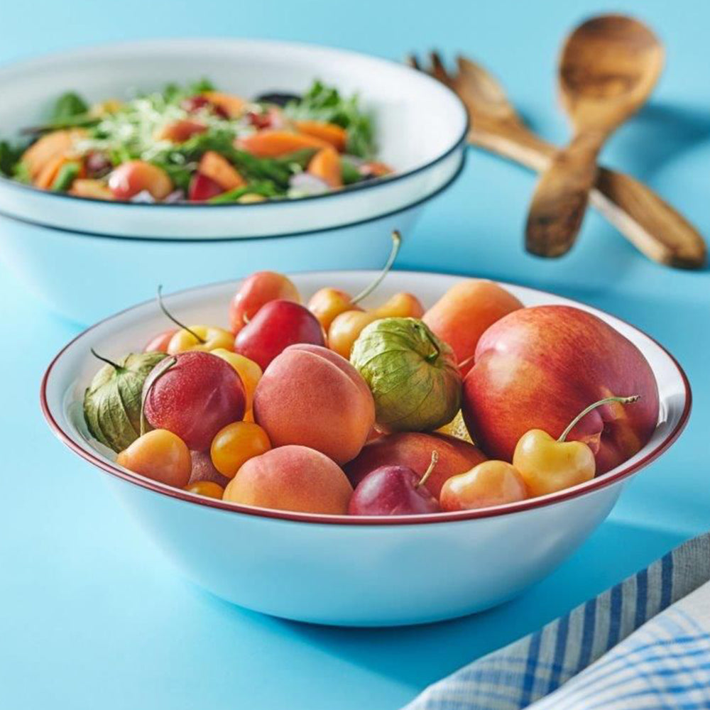 קערת סלט גדולה 2 ל' , פס אדום מבית Corning Corelle קורנינג