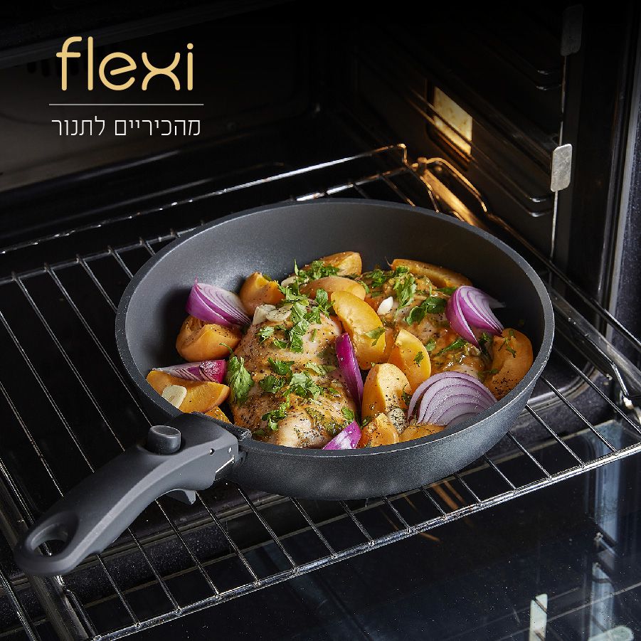 סט סירים 16 חלקים עם 2 ידיות נשלפות - FLEXI שחור