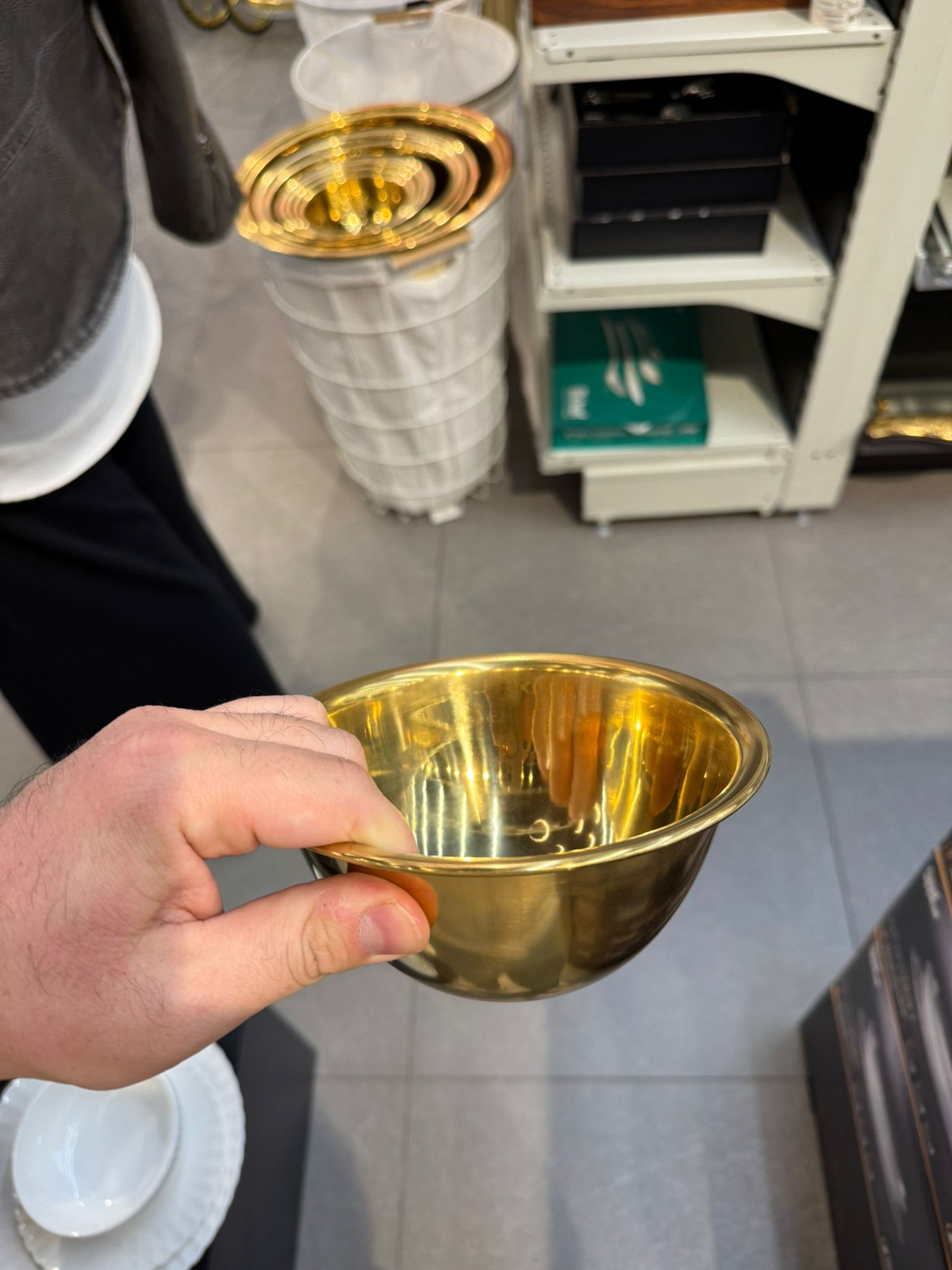קערת ערבול נירוסטה זהב 14 ס״מ