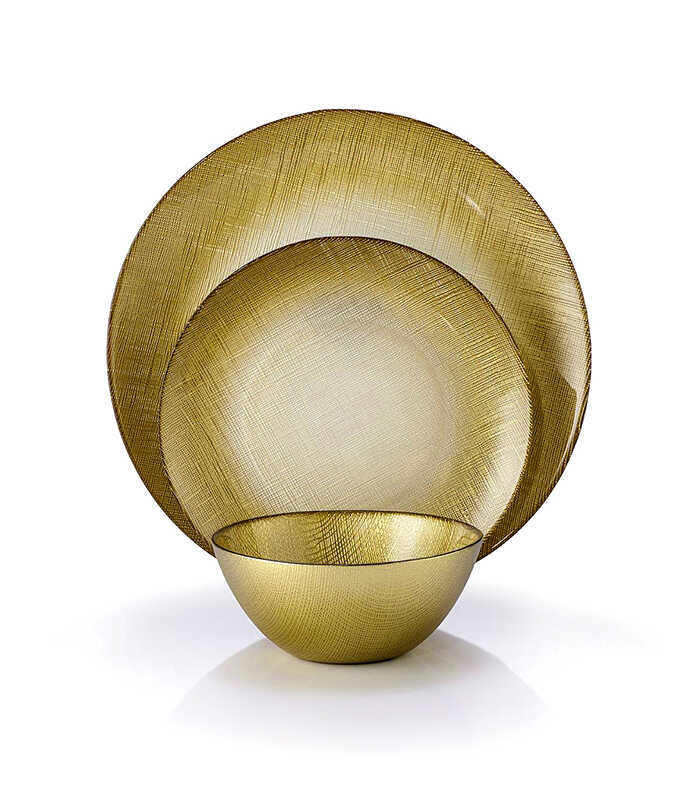 סט צלחות אוכל 18 חלקים GOLD GRACE זהב
