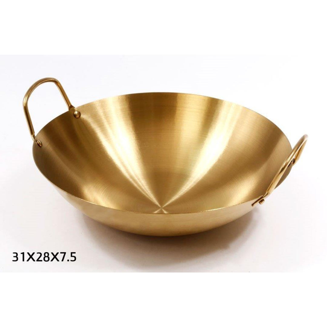 קערת הגשה - נירוסטה זהב 31X28X7.5 ס"מ