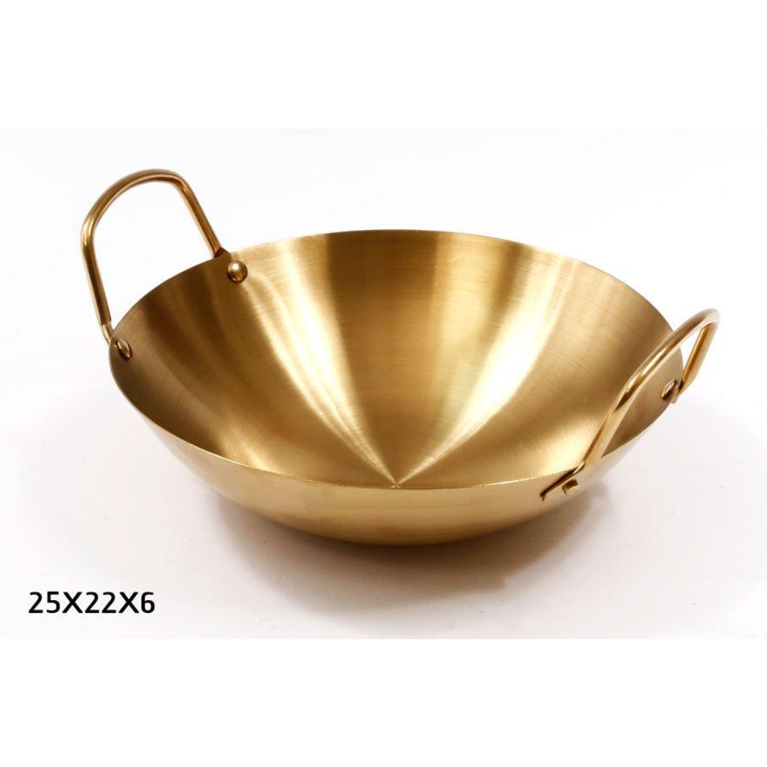 קערת הגשה - נירוסטה זהב 25X22X6 ס"מ