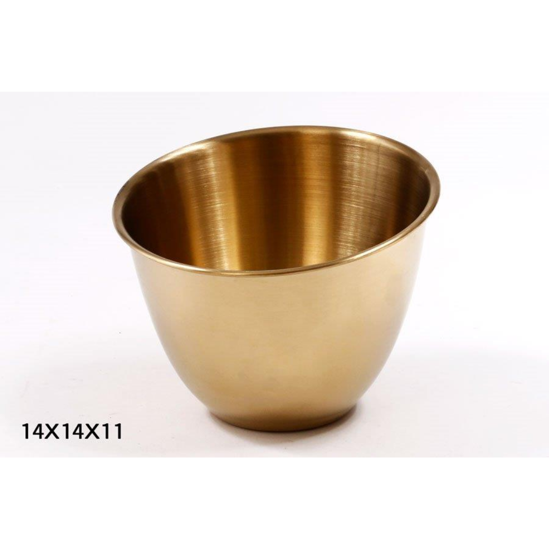 קערת הגשה - נירוסטה זהב 14X14X11 ס"מ