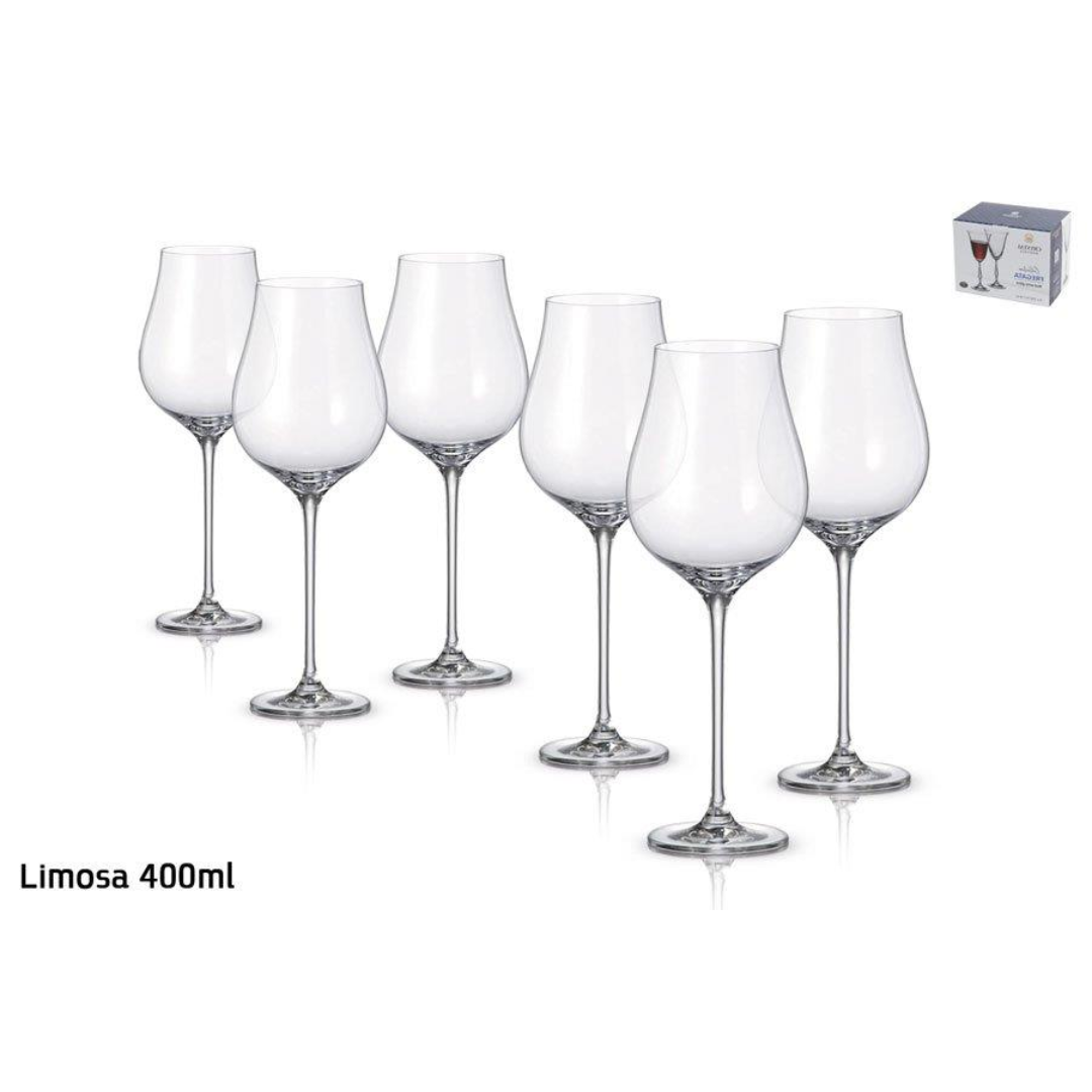 סט 6 כוס יין – 400 מ”ל LIMOSA קריסטל בוהמיה