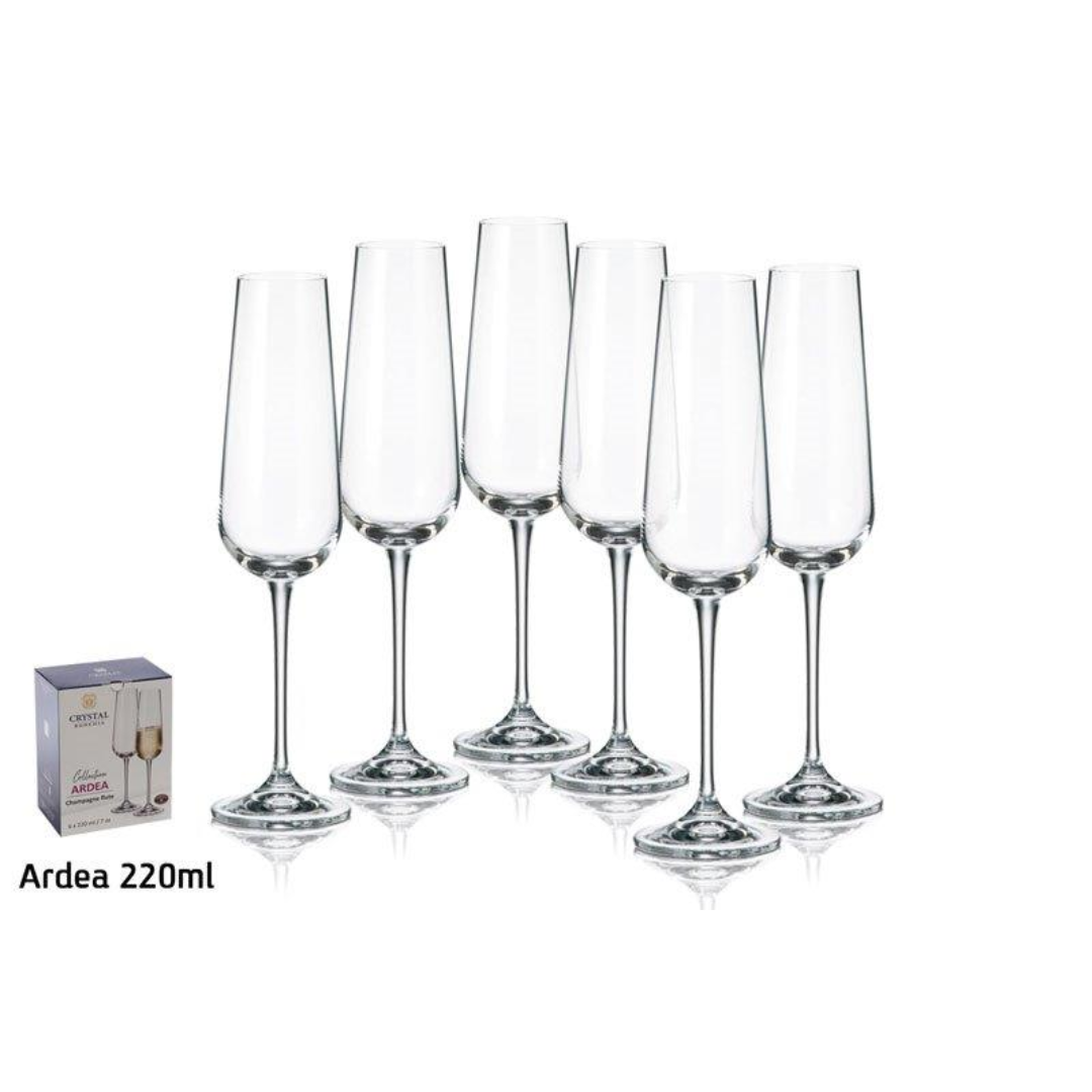 סט 6 כוס שמפניה – 220 מ”ל דגם ARDEA קריסטל בוהמיה