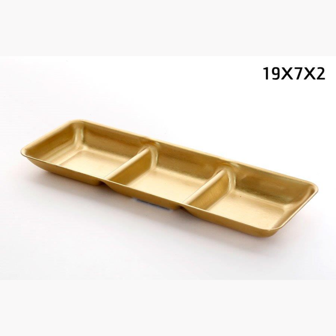 קברט מטבלים מחולק ל-3 תאים נירוסטה זהב 10X7X2 ס"מ