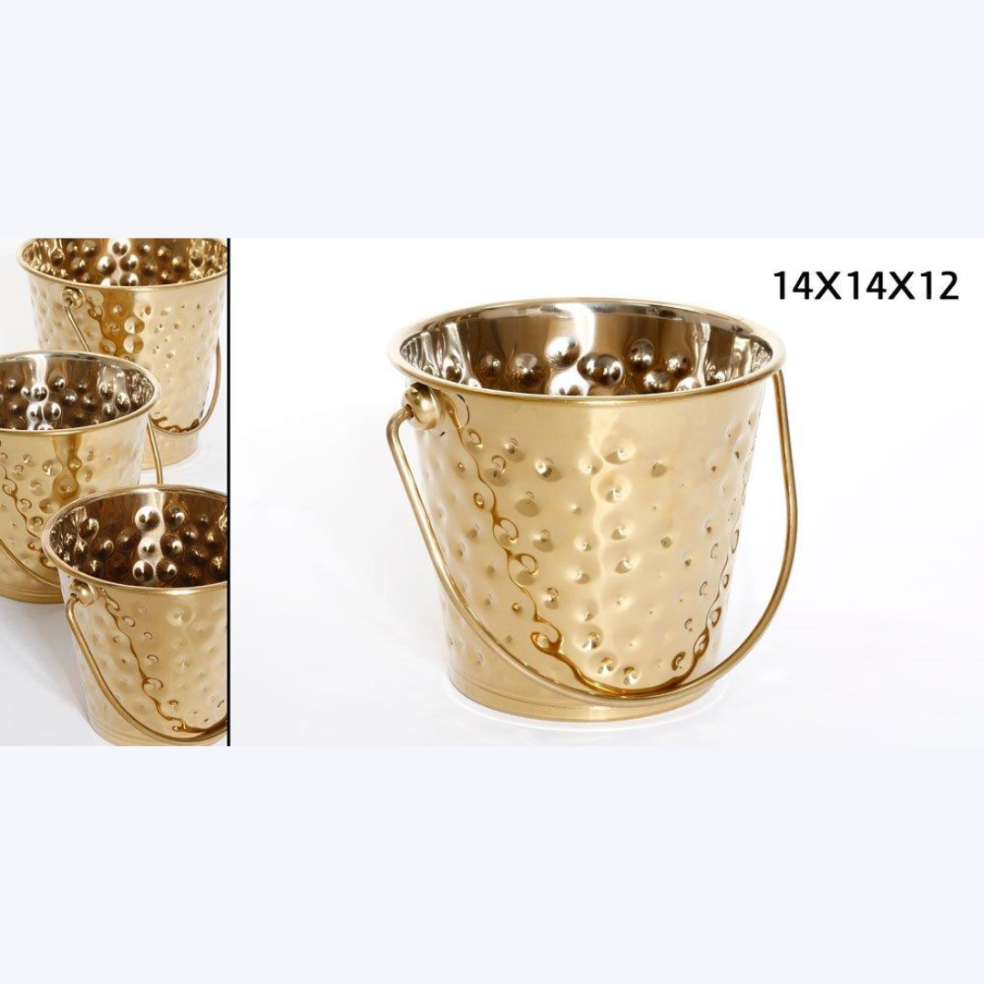 דלי קרח - נירוסטה זהב 14X14X12 ס"מ