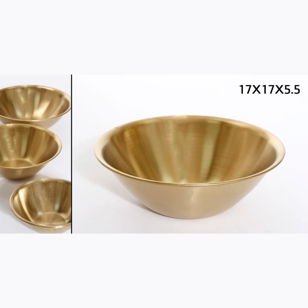 קערת הגשה - נירוסטה זהב 17X17X5.5 ס"מ