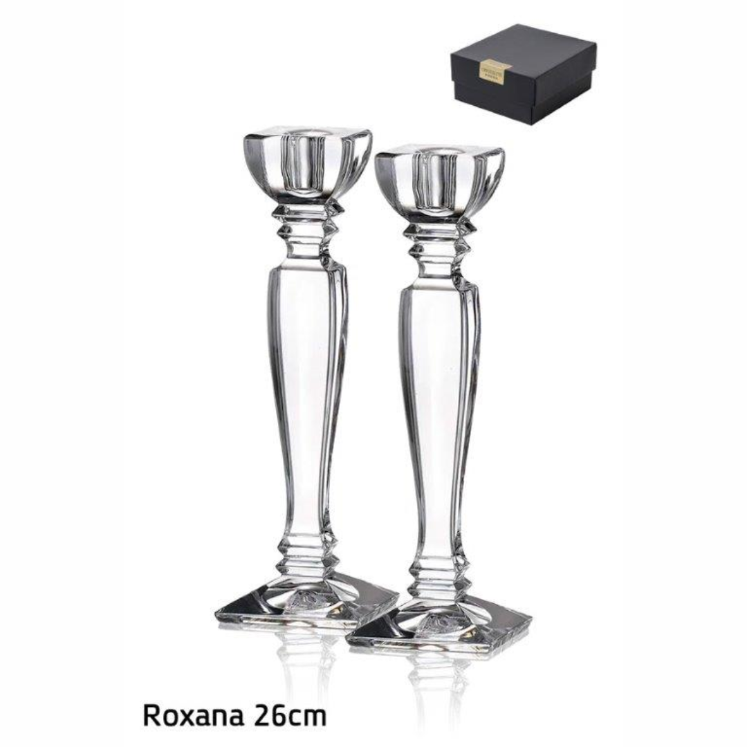 זוג פמוט - דגם ROXANA קריסטל בוהמיה 26 ס"מ