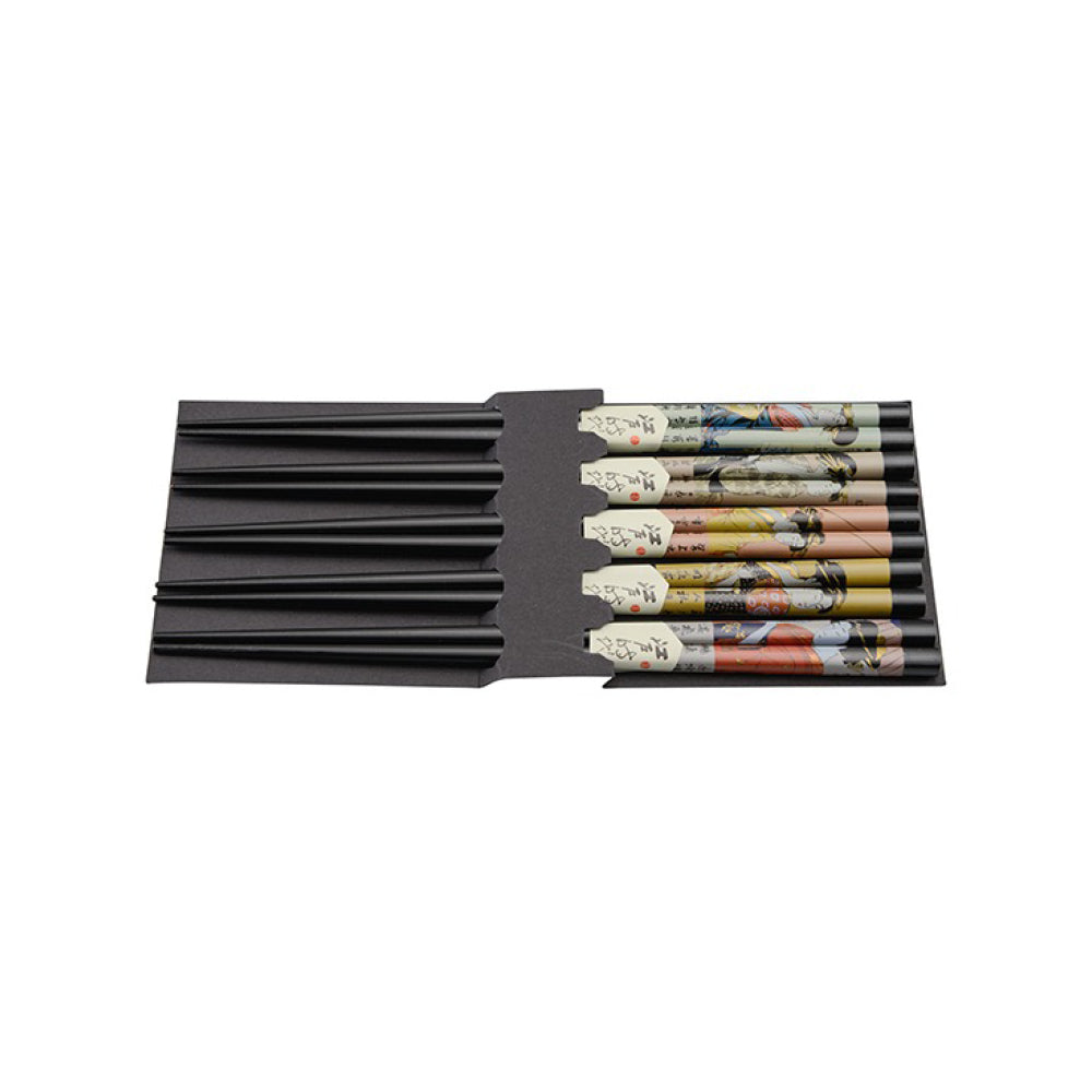 סט (5) מקלות אכילה שחור אישה יפנית CutterPeeler