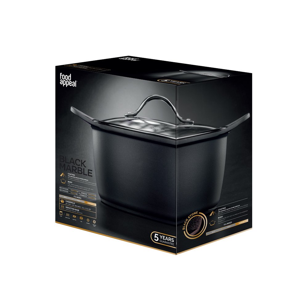סיר 20 ס"מ 3.1 ליטר מסדרת Black Marble