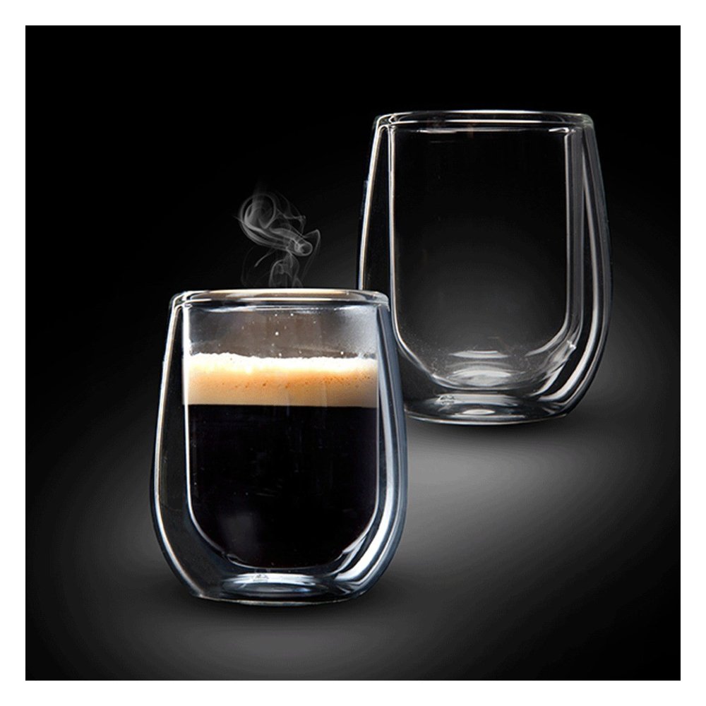 זוג כוסות דאבל דופן כפולה 80 מ"ל Double Glass דגם VENEZUELA