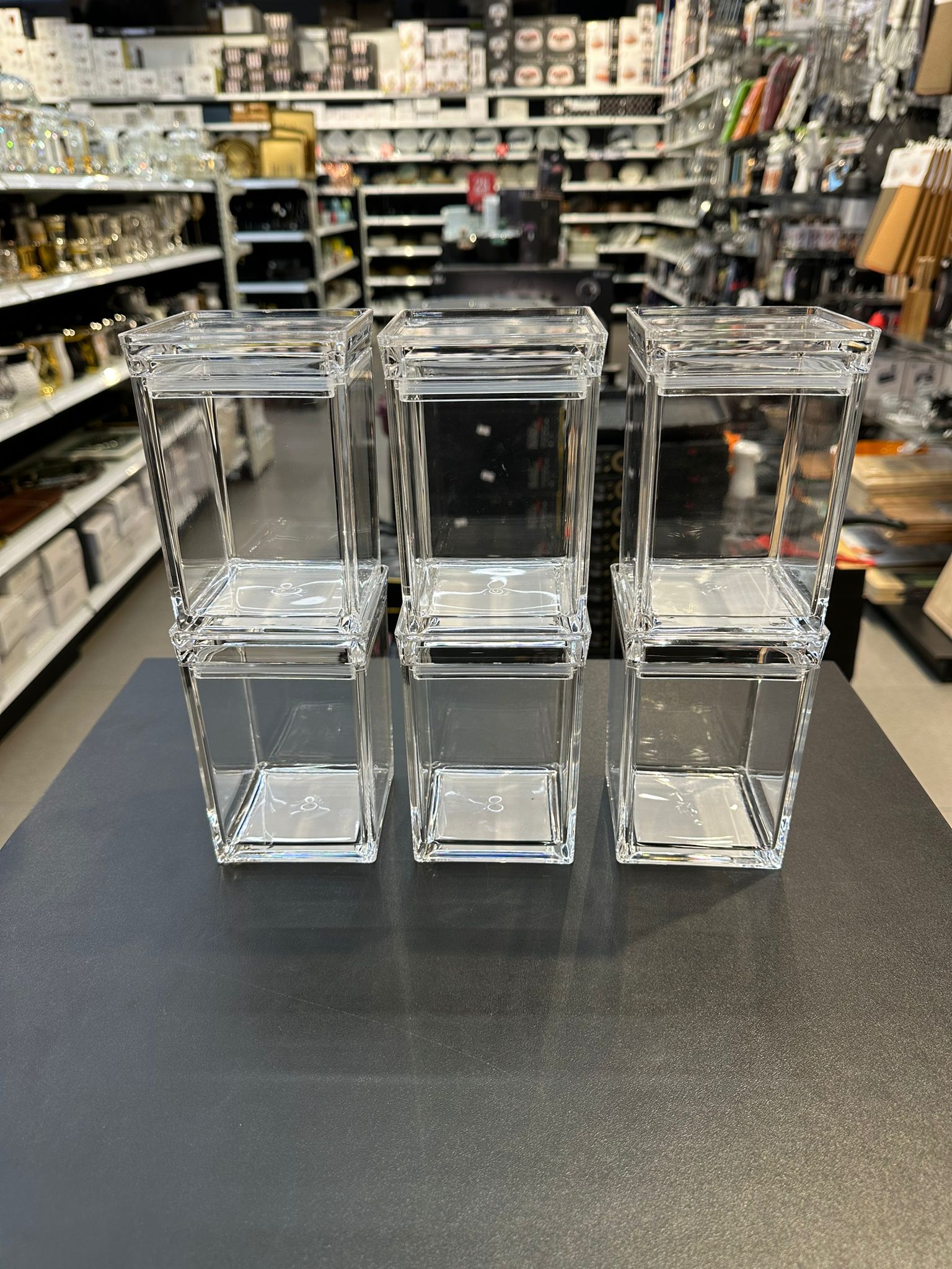 סט 6 קופסאות אקרילי 500 מ”ל  - דגם CRISTAL