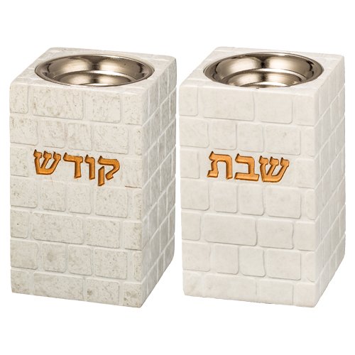 זוג פמוט - "פולימר" "כותל" מהודרים 12 ס"מ