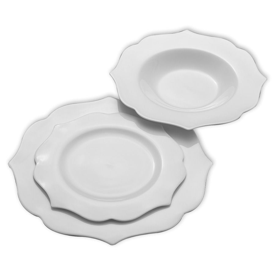 סט צלחות אוכל 18 חלקים NEW BON CHINA לבן YASMIN