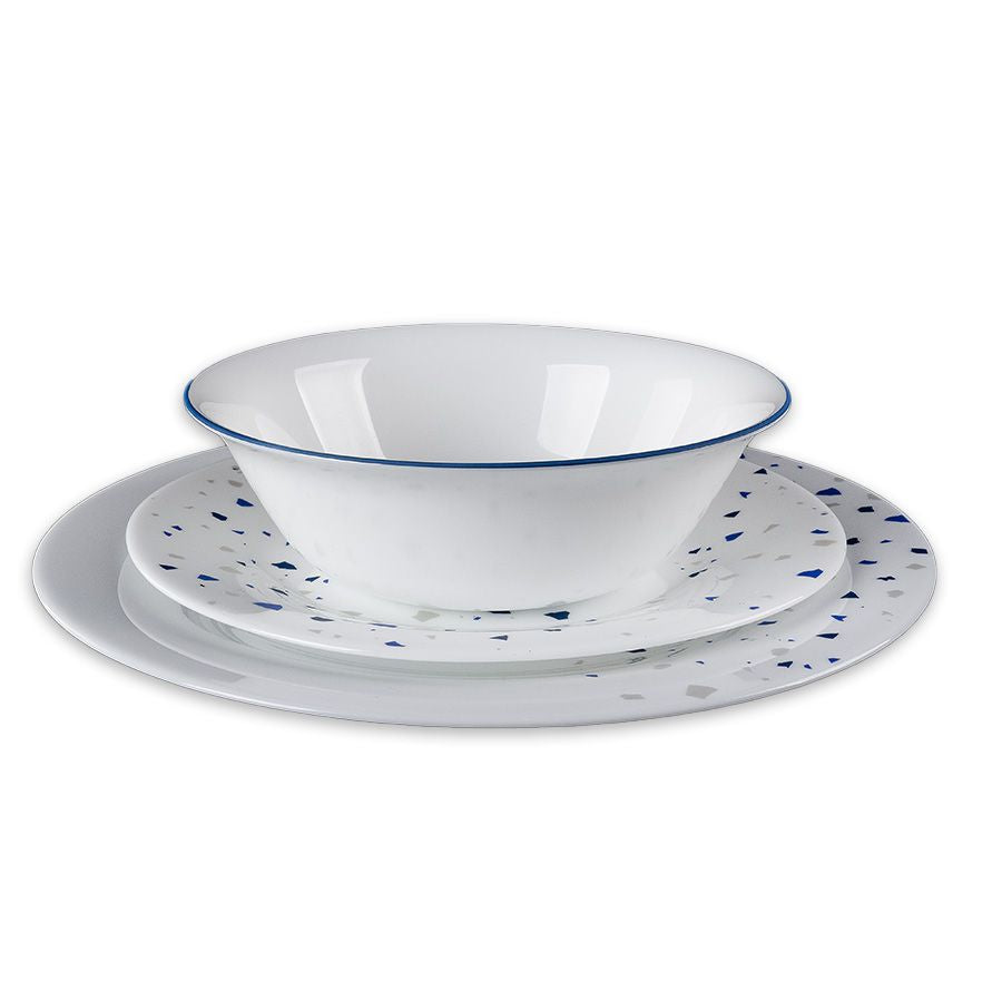 סט צלחות אוכל 18 חלקים אופל TERAZO BLUE