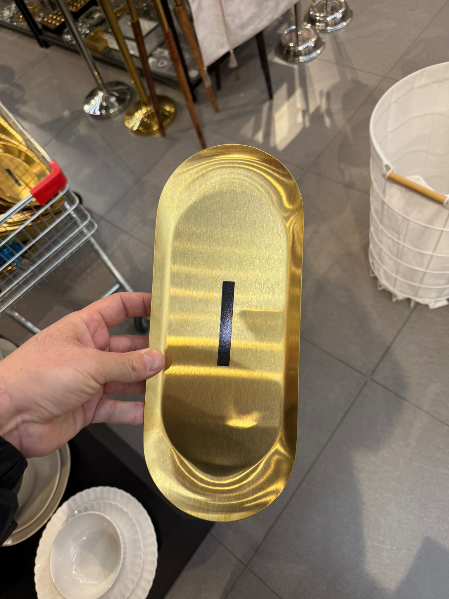 מגש אובלי - נירוסטה זהב 30X12 ס״מ