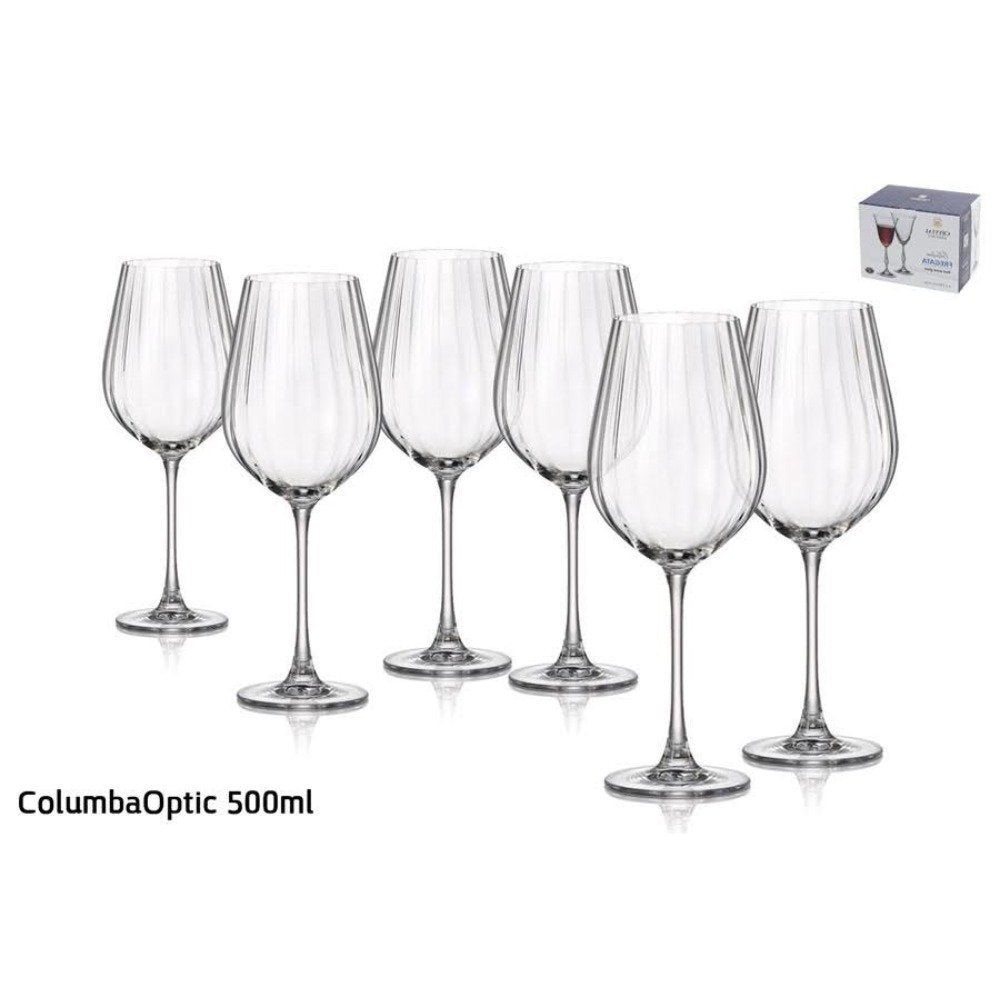סט 6 כוס יין – 400 מ”ל דגם COLUMBAOPTIC קריסטל בוהמיה